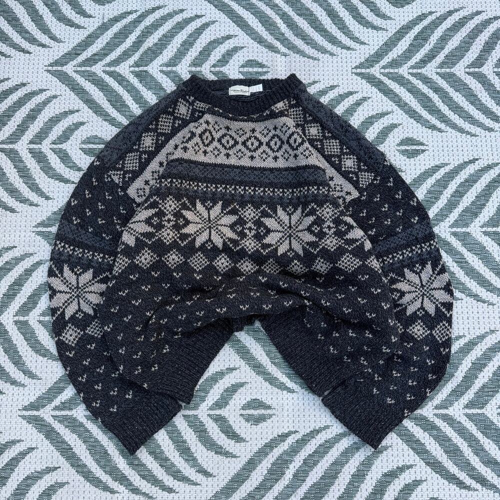 Vintage 3D Knit Sweater Sz XL Coogi Style Grandpa 90s Cosby